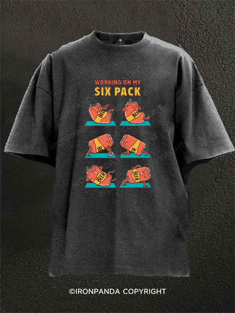 Working on my six pack beer Washed Gym Shirt