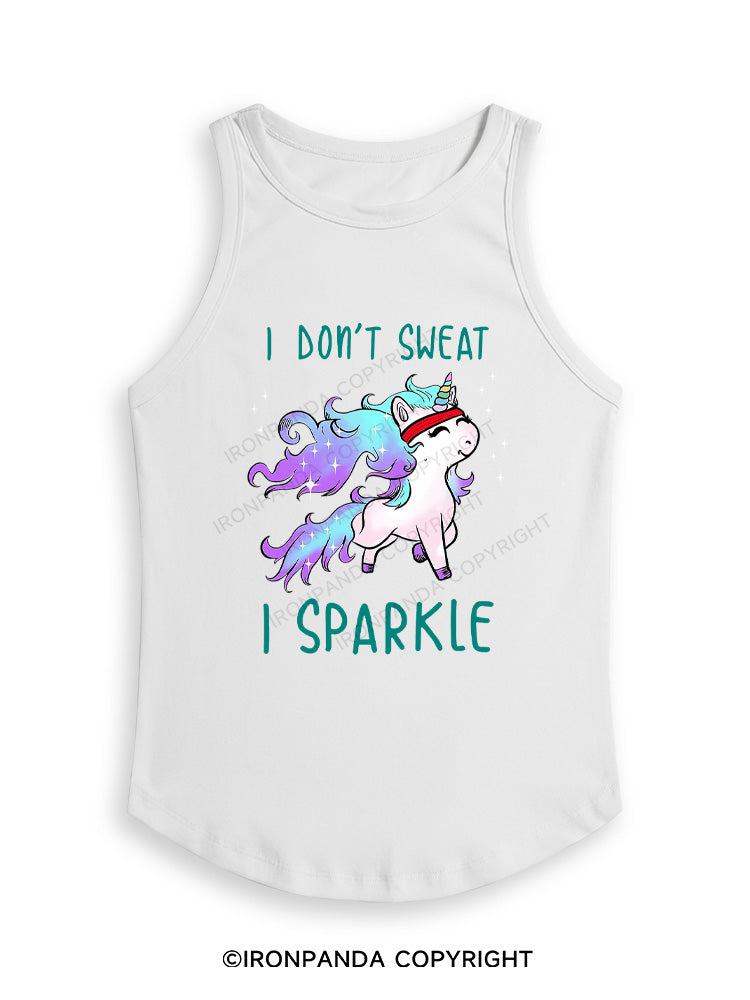 I DON'T SWEAT I SPARKLE Fitted Tank Top