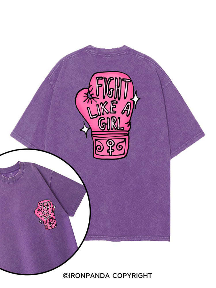 FIGHT LIKE A GIRL BOXING printed Gym Shirt