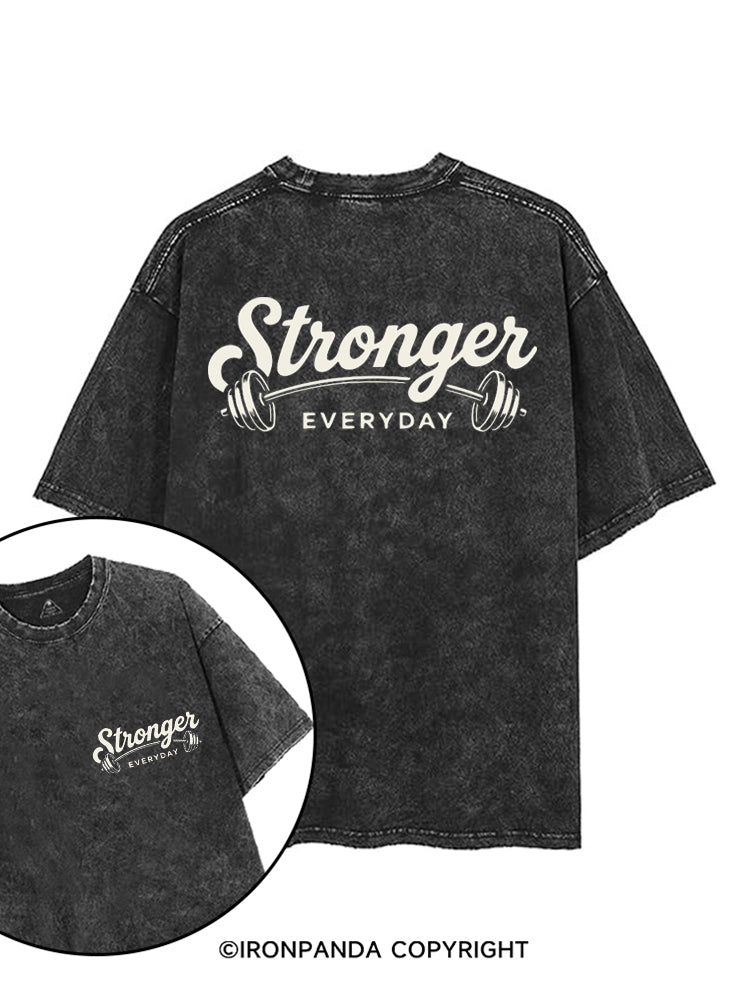 STRONGER EVERYDAY POSITIVE GYM printed Gym Shirt