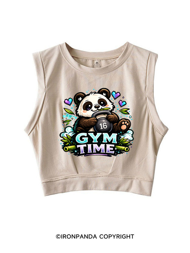 GYM TIME KETTLEBELL PANDA SLEEVELESS CROP TOPS