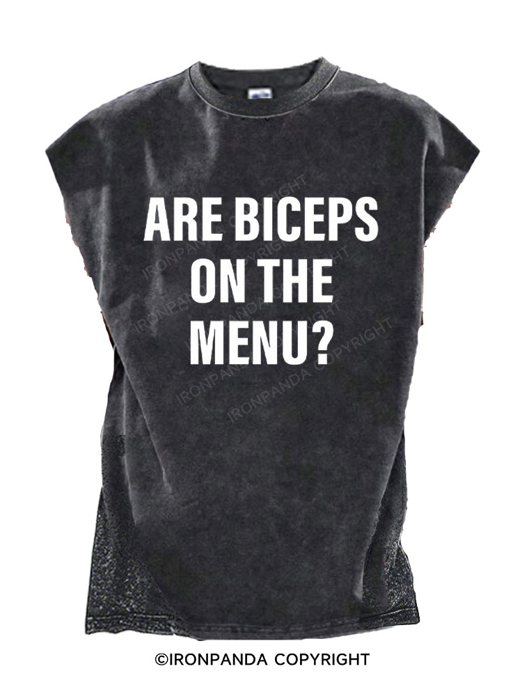 Are Biceps on the Menu? Cut Off Tank