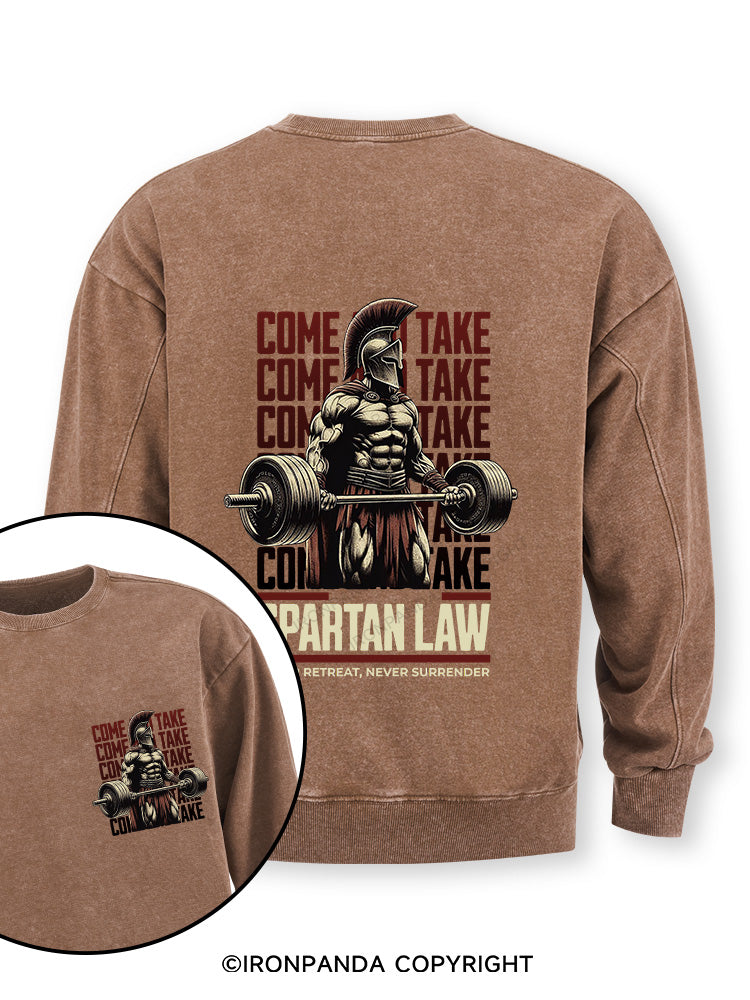 spartan law Double-Sided Printed Washed Sweatshirt