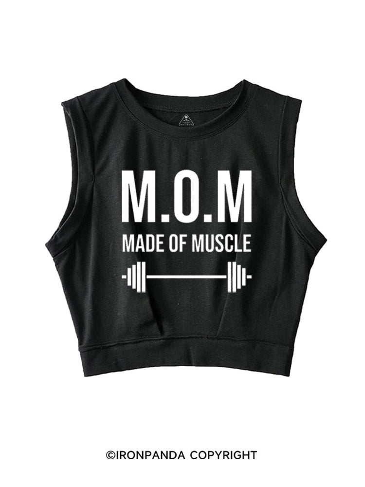 M.O.M MADE OF MUSCLE SLEEVELESS CROP TOPS