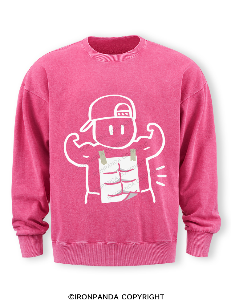 Look at my abs! Washed Sweatshirt