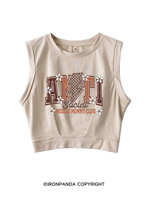 ANTI SOCIAL MUSCLE MOMMY CLUB SLEEVELESS CROP TOPS