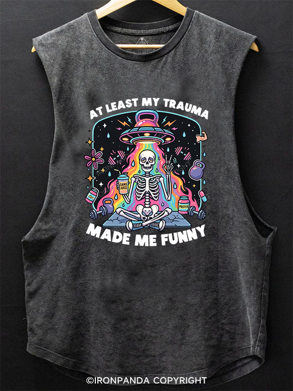 AT LEAST MY TRAUMA MADE ME FUNNY SCOOP BOTTOM COTTON TANK