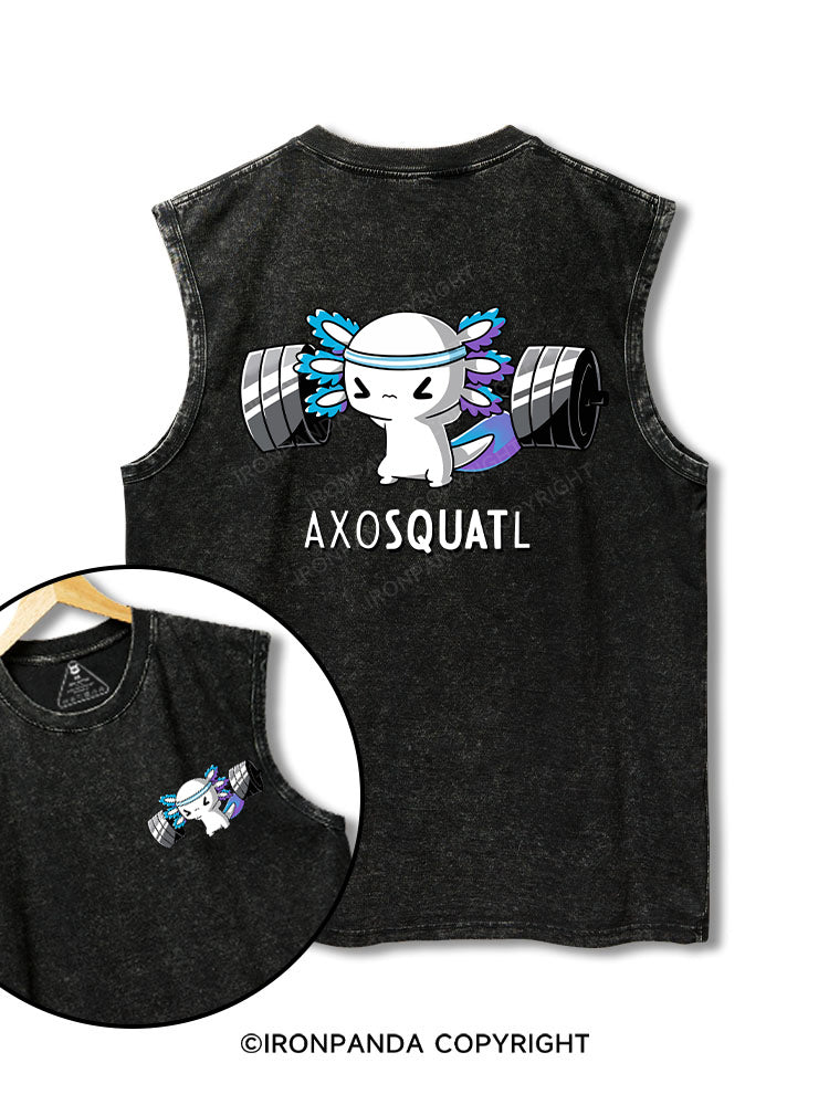AXOSQUATL printed Washed Gym tank