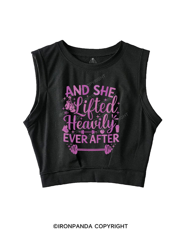 And She Lifted Heavily Ever After SLEEVELESS CROP TOPS