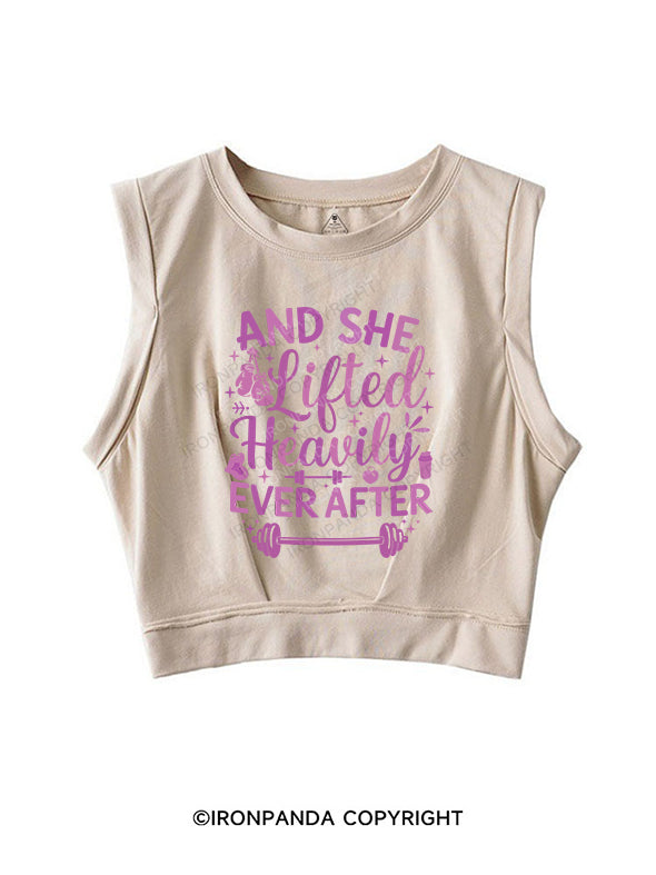 And She Lifted Heavily Ever After SLEEVELESS CROP TOPS