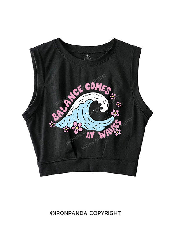 Balance Comes in Waves SLEEVELESS CROP TOPS