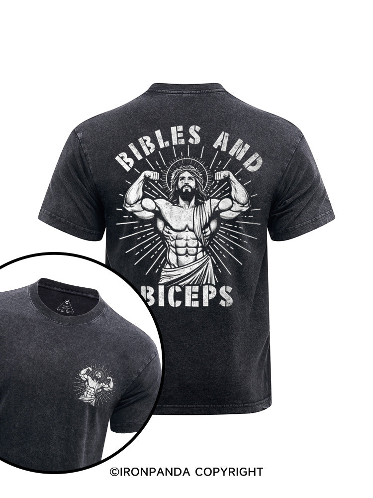 Bibles And Biceps printed Washed Gym Shirt