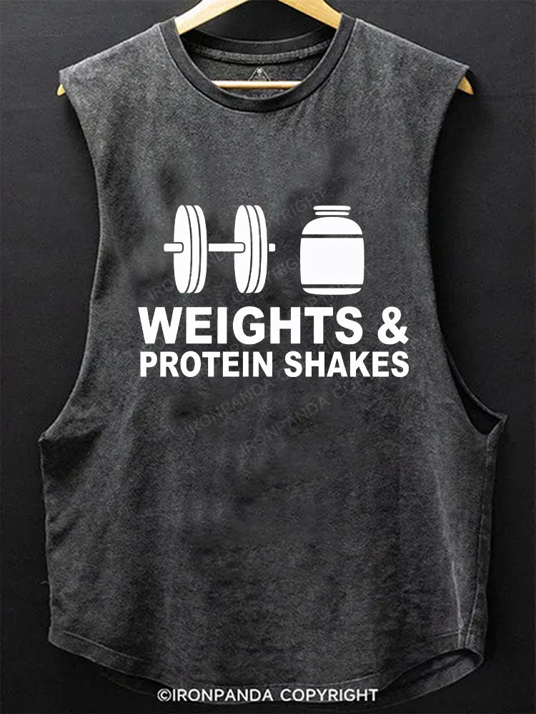 WEIGHTS & PROTEIN SHAKES Scoop Bottom Cotton Tank