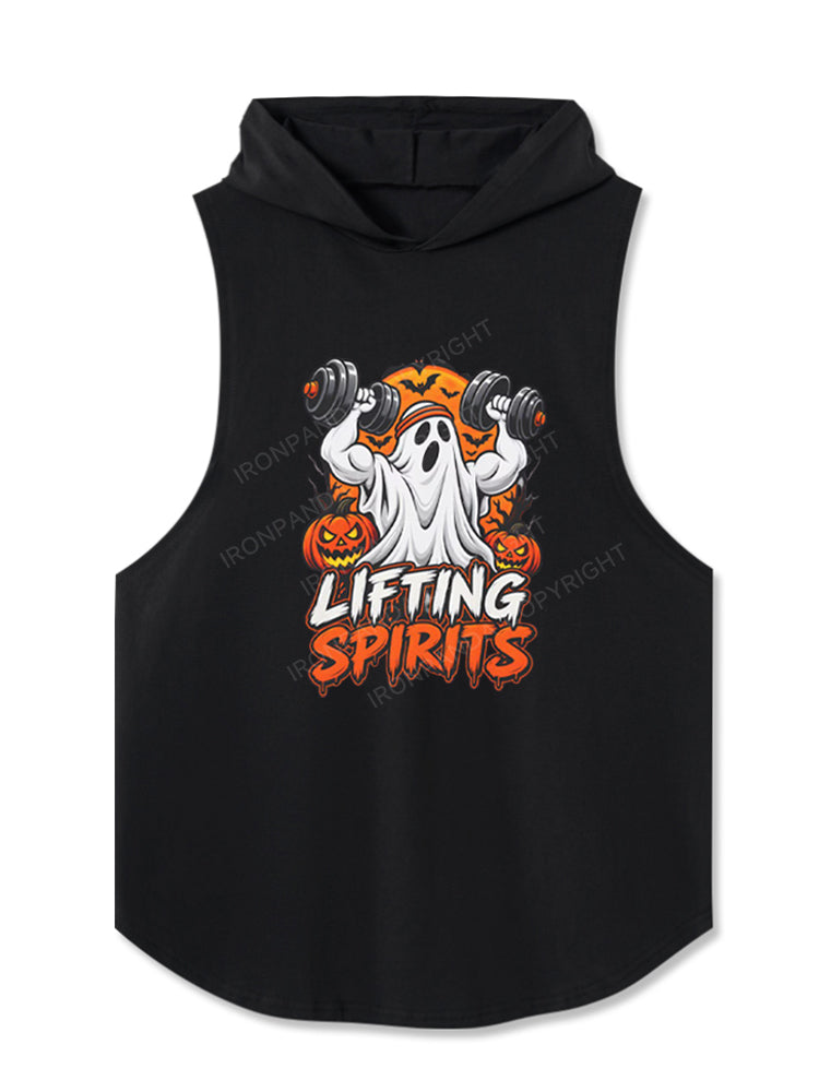 Lifting Spirits Ghost Weightlifting Hooded Tank