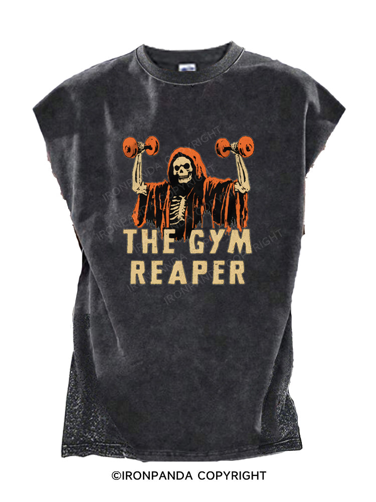 The Gym Reaper Funny Halloween Cut Off Tank