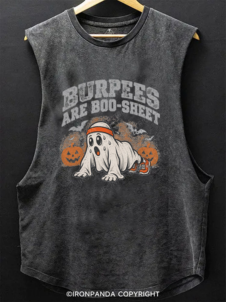 Burpees Are Boo Sheet Scoop Bottom Cotton Tank
