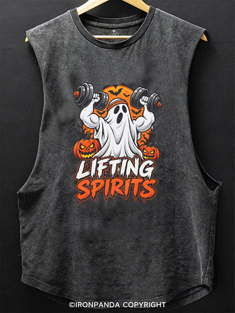 Lifting Spirits Ghost Weightlifting Scoop Bottom Cotton Tank