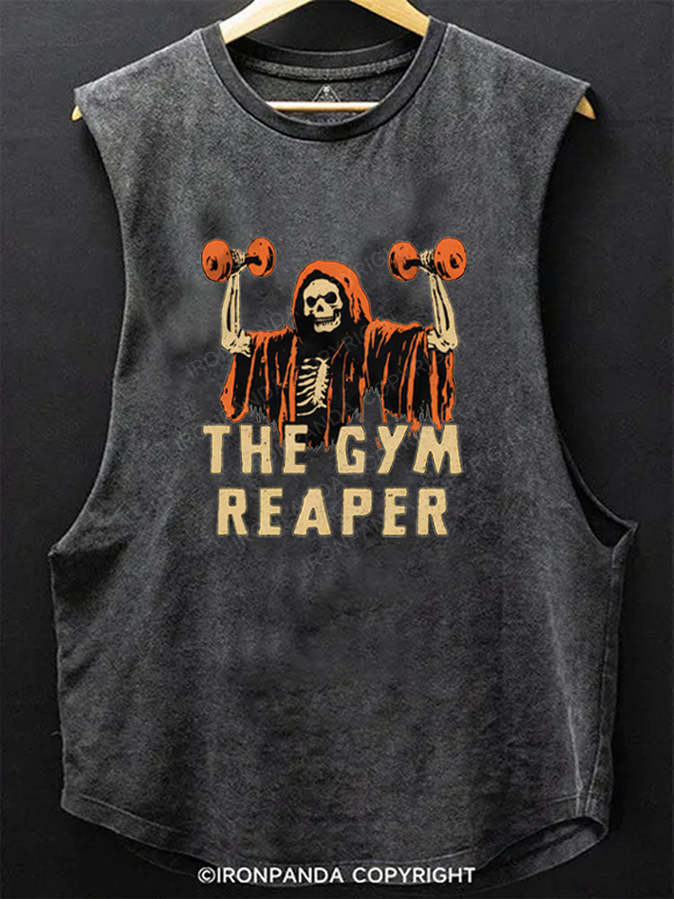 The Gym Reaper Funny Halloween Scoop Bottom Cotton Tank