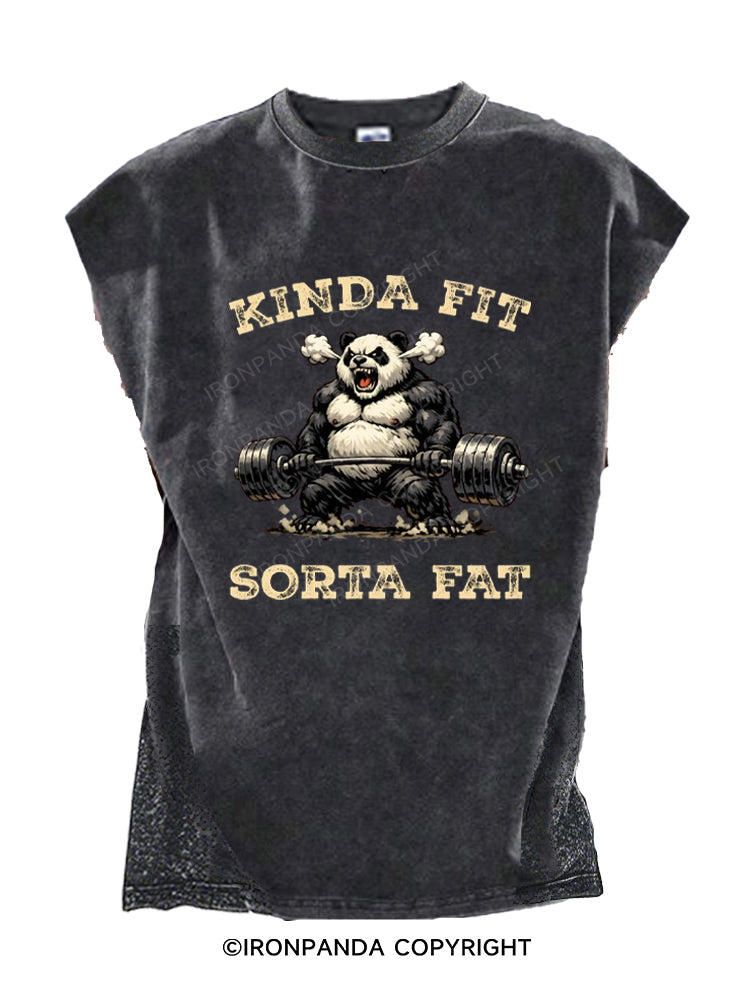 Kinda Fit Sorta Fat Panda Weightlifting Cut Off Tank