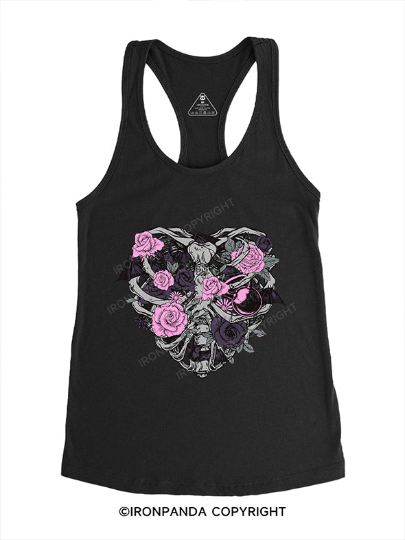Blooms and Bones Gym Racerback Tank