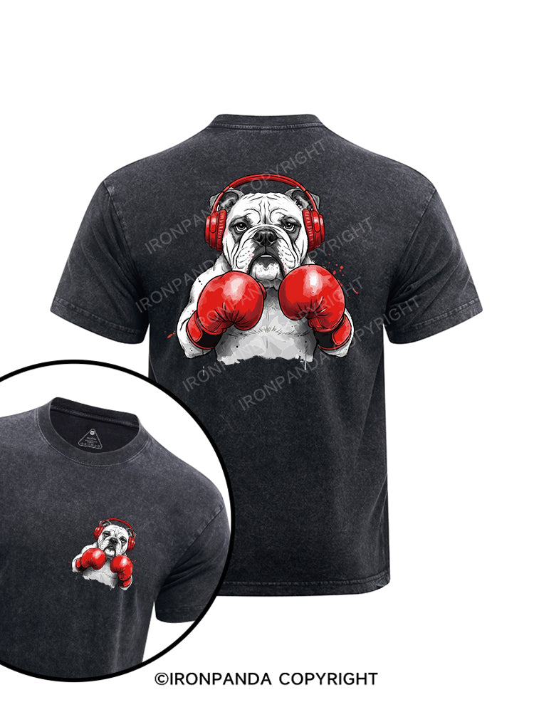Boxin Bull printed Washed Gym Shirt