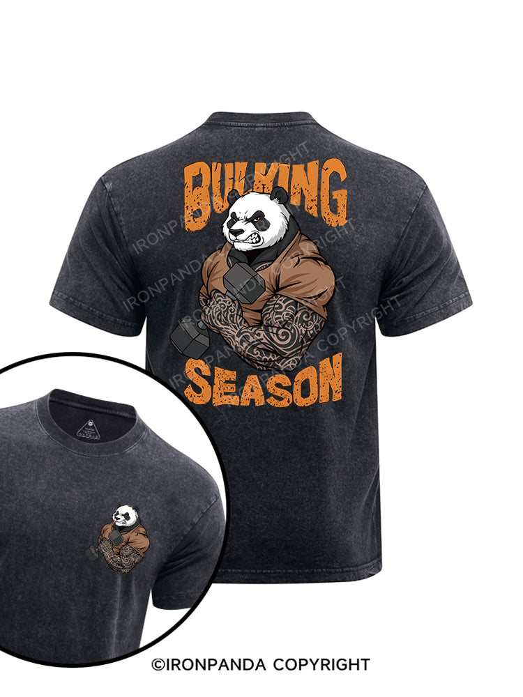 Bulking Season printed Washed Gym Shirt