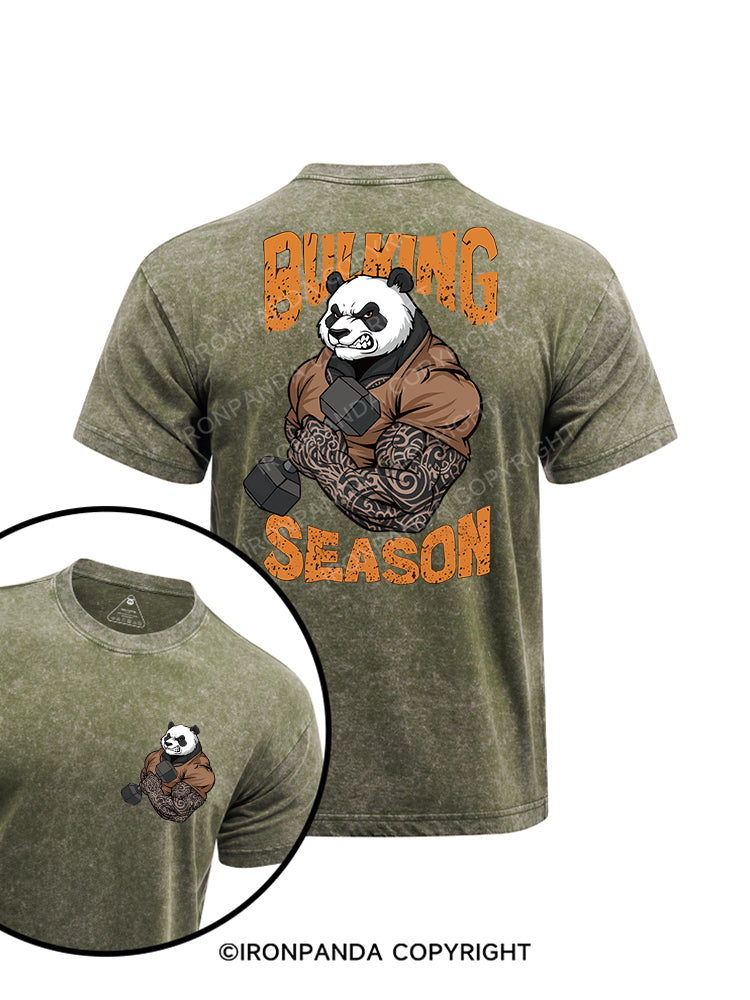 Bulking Season printed Washed Gym Shirt