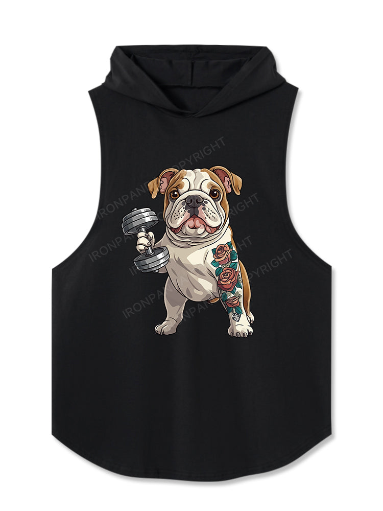 Bulldog with Gains Hooded Tank