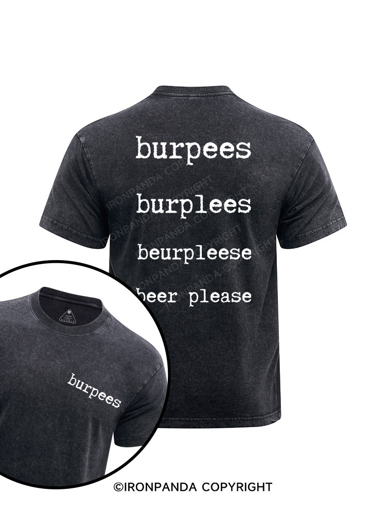 Burpees printed Washed Gym Shirt
