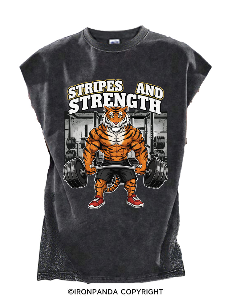 STRIPES AND STRENGTH Cut Off Tank