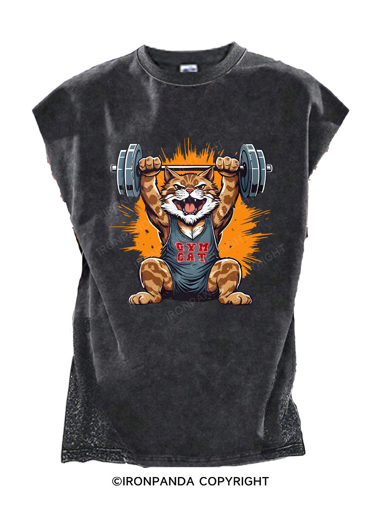 gym cat Cut Off Tank