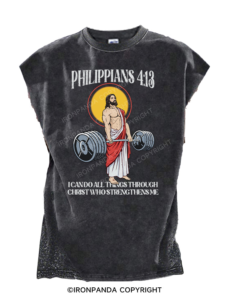 I can do all things through Christ who strengthens me Cut Off Tank