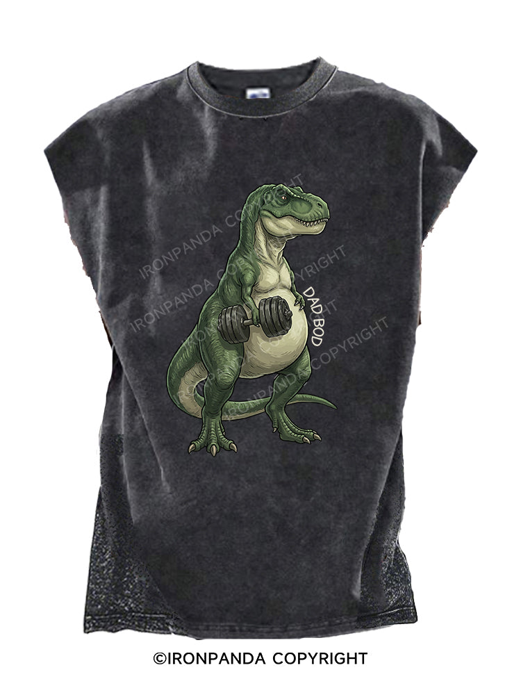 Tyrannosaurus rex Dad Bod Cut Off Tank