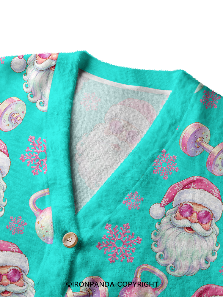 FITNESS SANTA CLAUS Ugly Cardigan Sweater