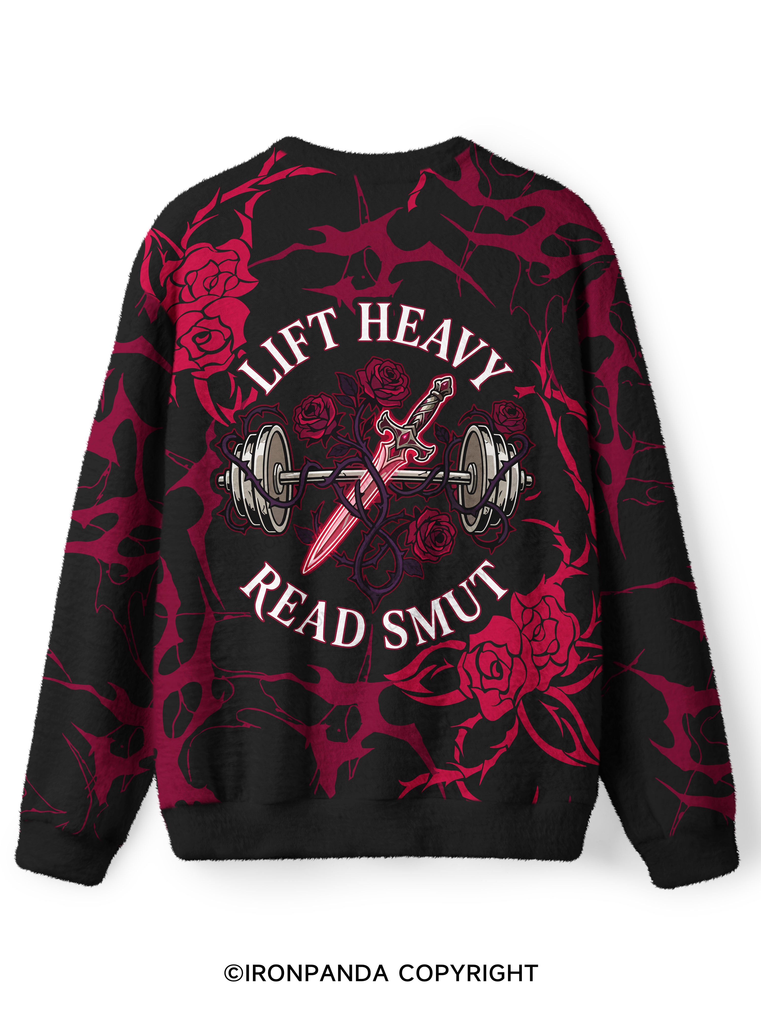 LIFT HEAVY READ SMUT Ugly Fuzzy Fleece Sweater