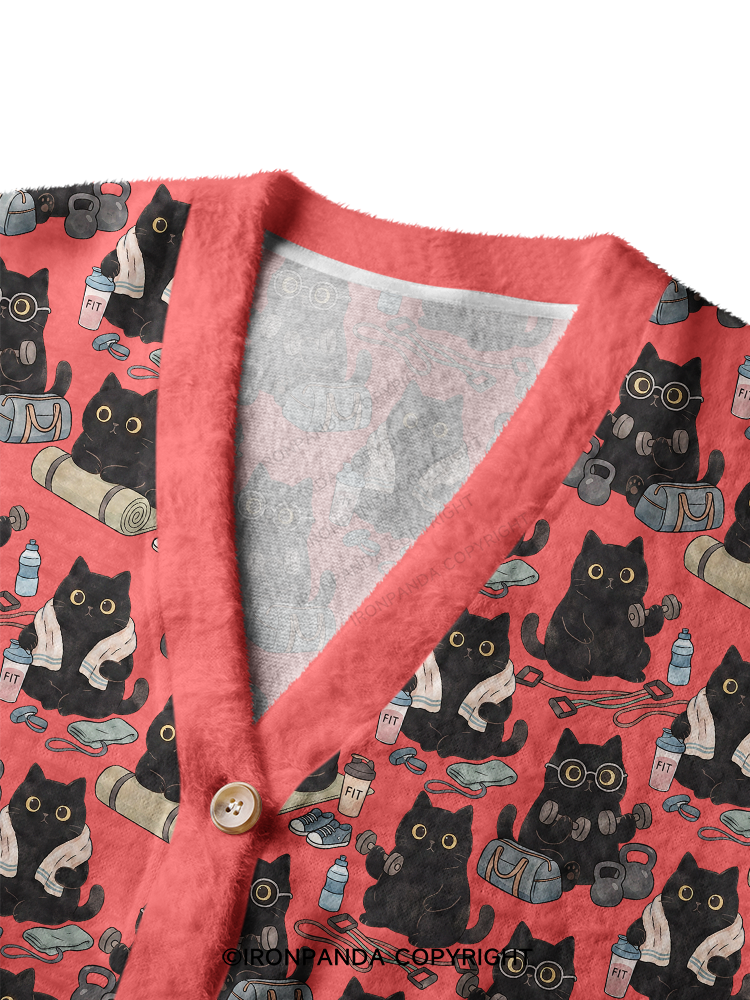 Black Cat Fitness Ugly Cardigan Sweater