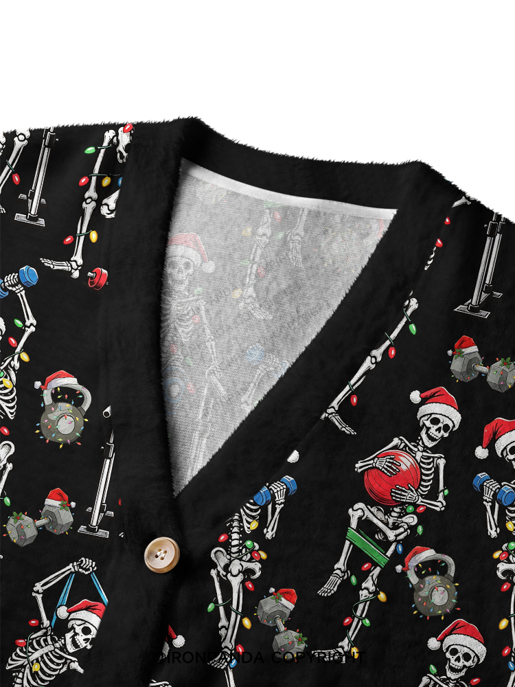 Funny Skeleton Ugly Cardigan Sweater