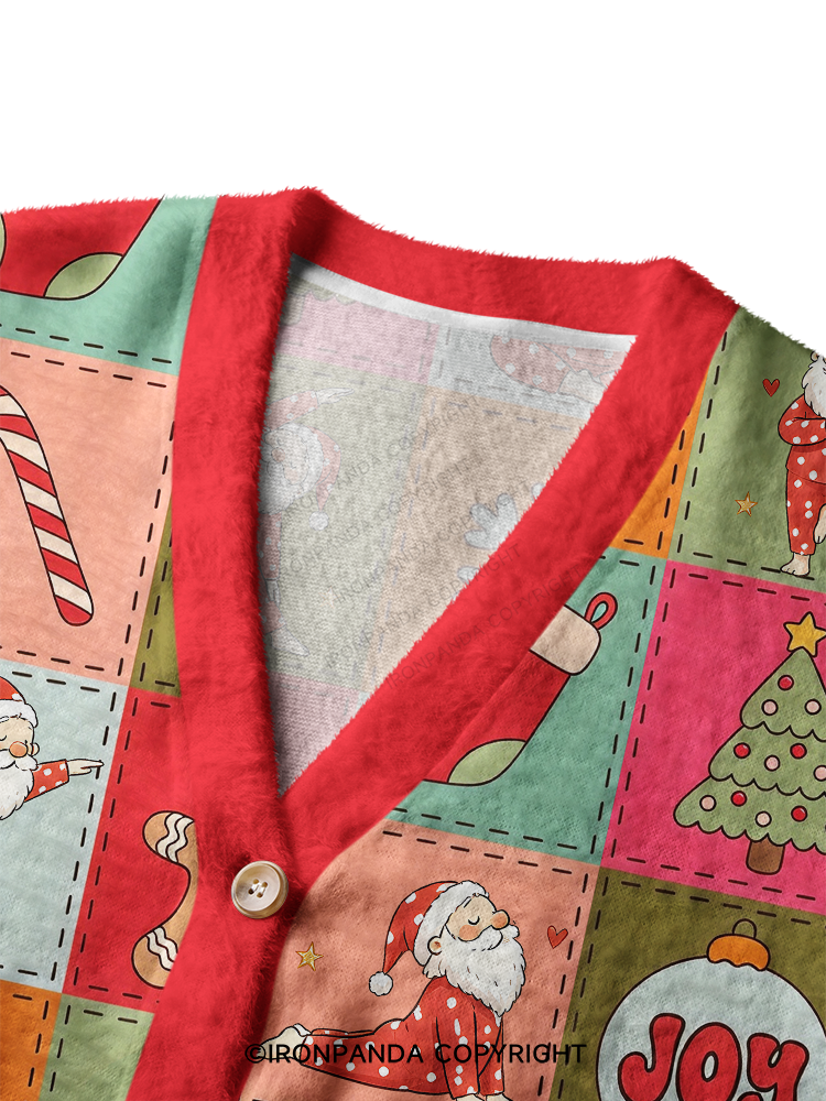 SANTA YOGA CHRISTMAS Crop Ugly Cardigan Sweater