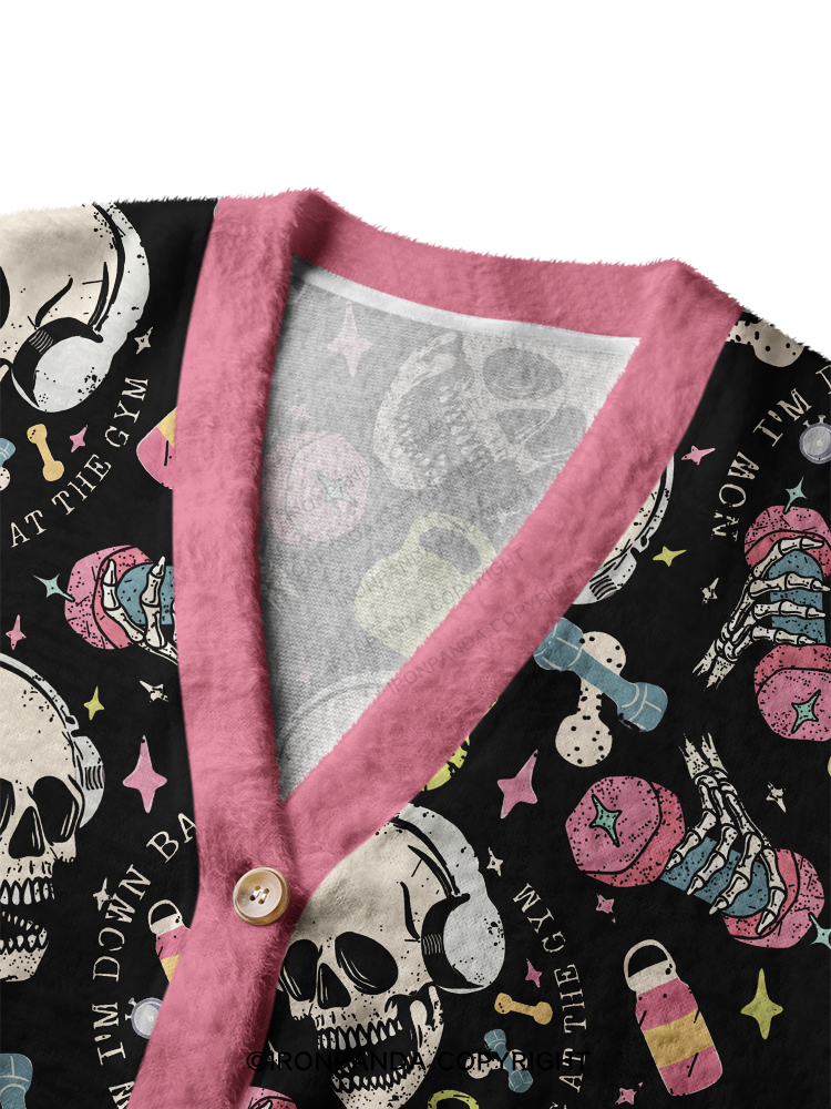 MELTDOWN SKULL GYM Crop Ugly Cardigan Sweater