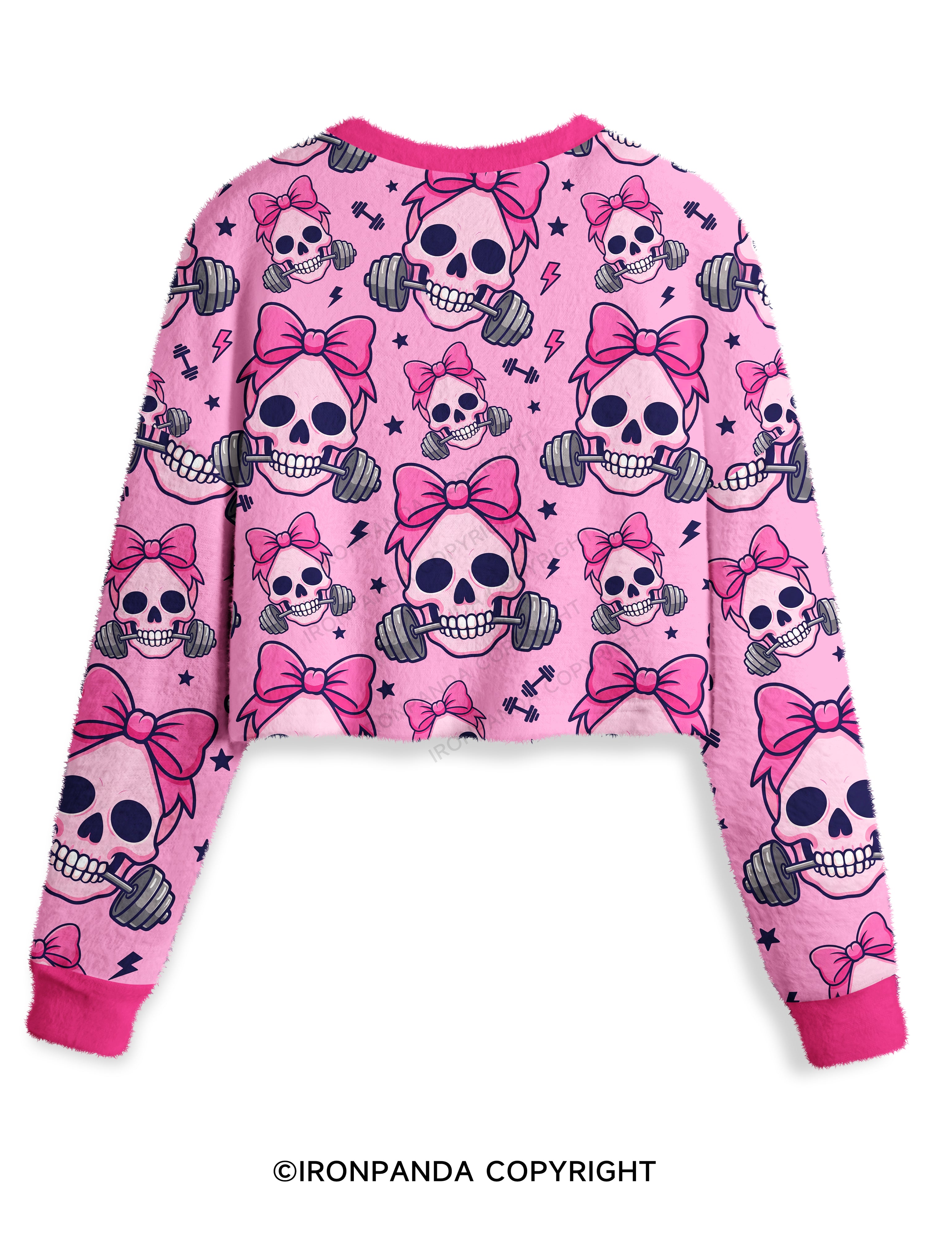 Girly Gym Skull Crop Ugly Sweater