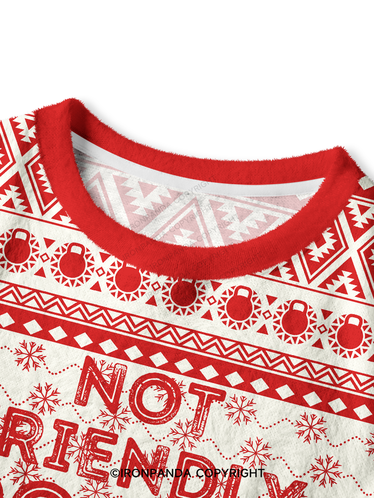 Not friendly, do not touch Crop Ugly Sweater