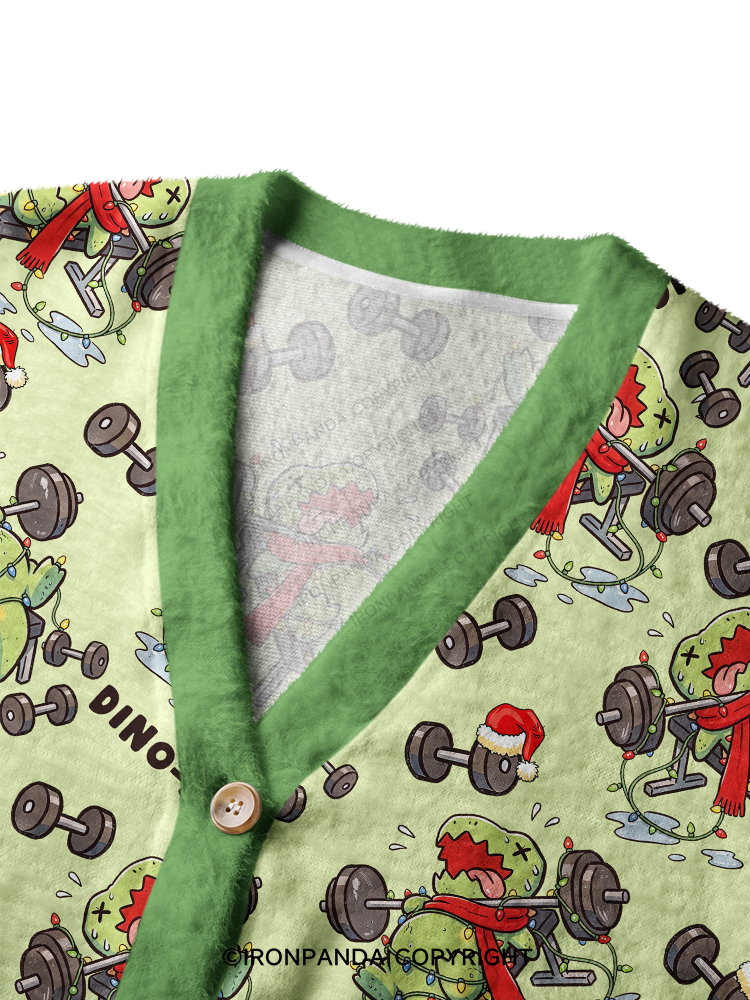 Christmas DINO-SORE Ugly Cardigan Sweater