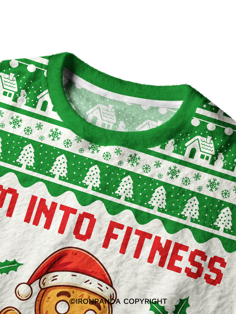 Funny Gingerbread Fitness Ugly Fuzzy Fleece Sweater