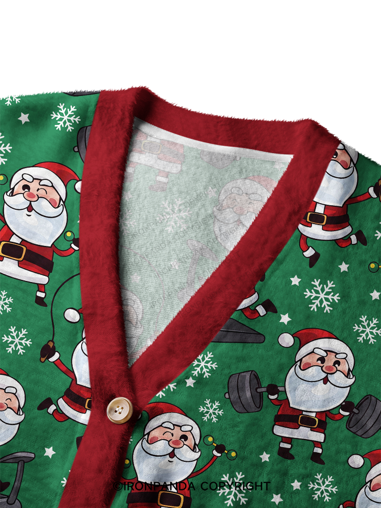 Christmas Workout Crop Ugly Cardigan Sweater