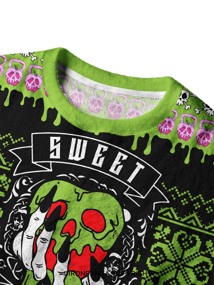 Apple kettlebell Ugly Fuzzy Fleece Sweater
