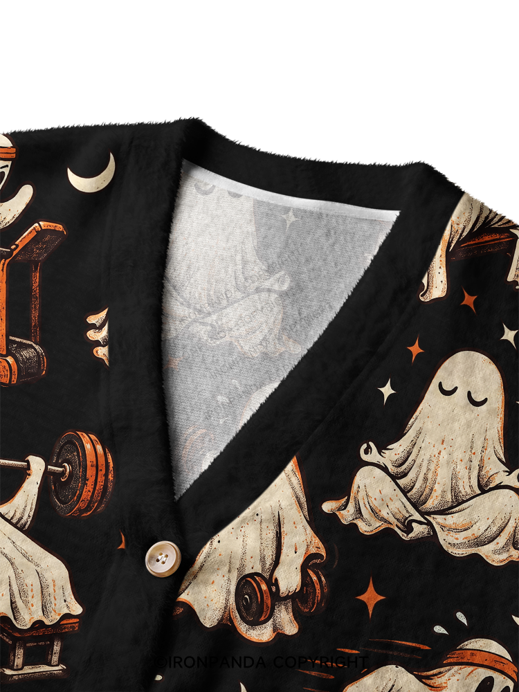 Ghost Workout Crop Ugly Cardigan Sweater