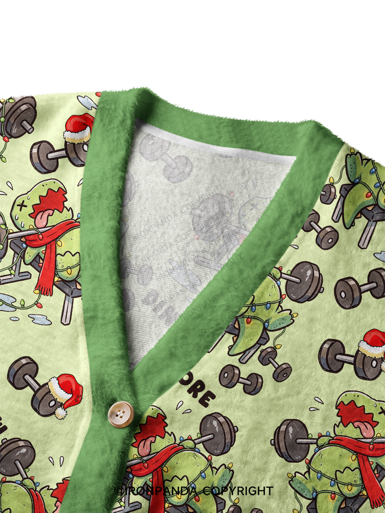 Christmas DINO-SORE Crop Ugly Cardigan Sweater