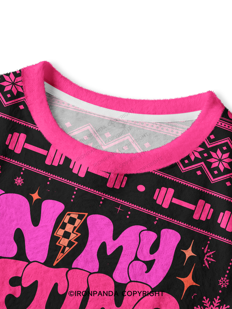 Colorful In My Lifting Era Crop Ugly Sweater