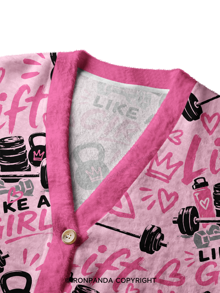 Lift Like a Girl Ugly Cardigan Sweater
