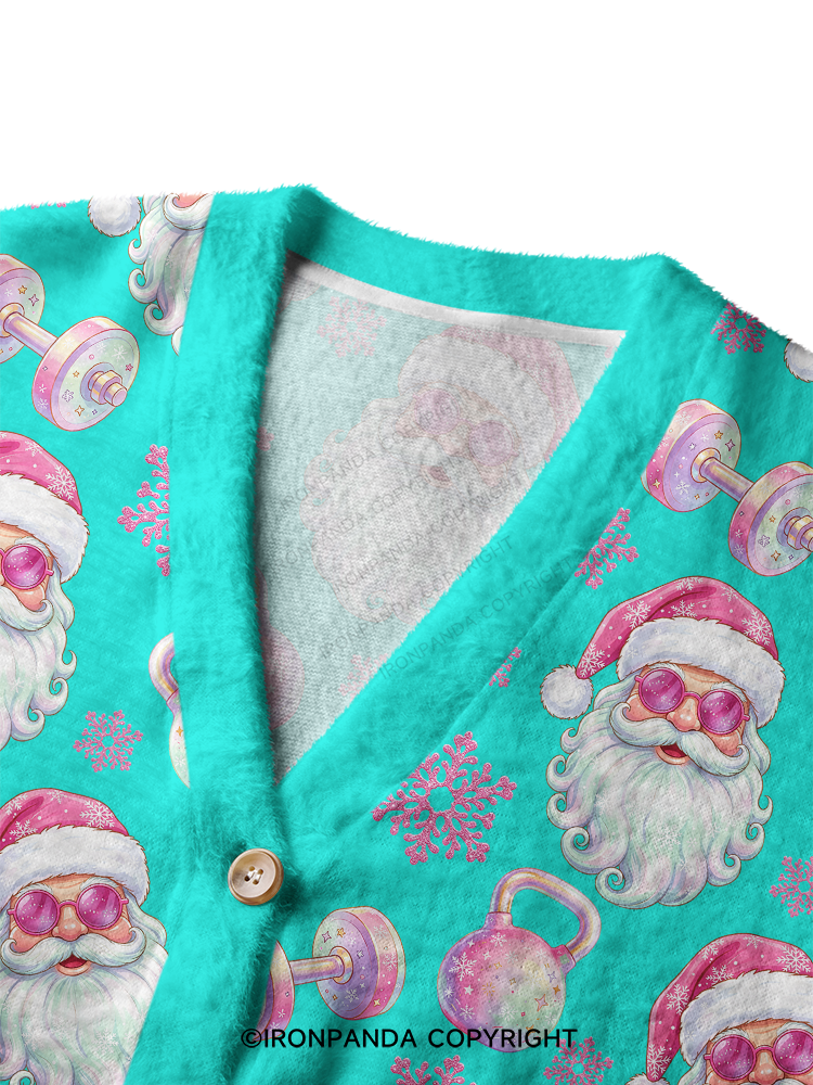 FITNESS SANTA CLAUS Crop Ugly Cardigan Sweater